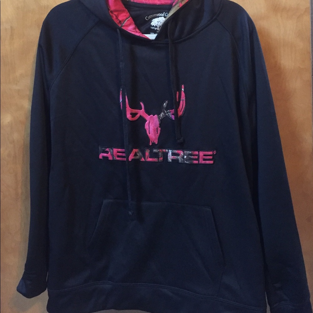 Black and pink camp hoodie